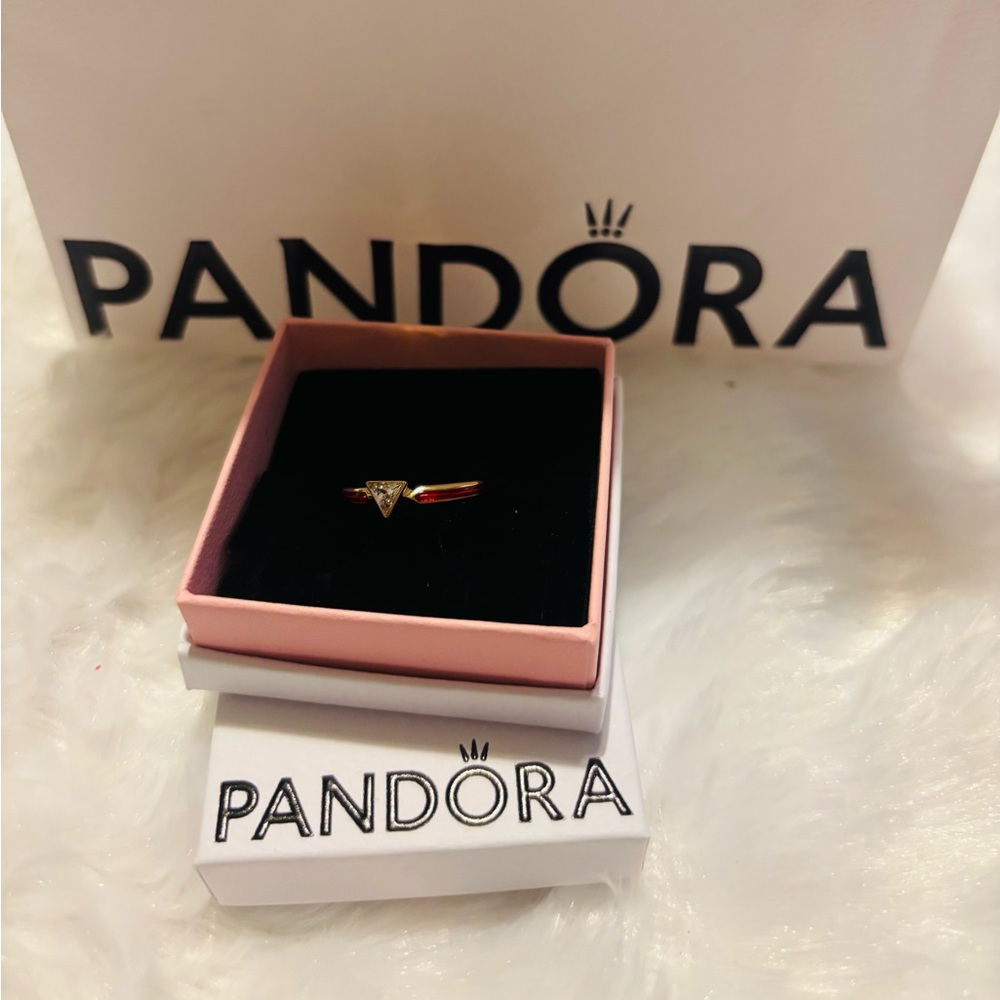 Pandora Marvel Gold Ring with Silver Details